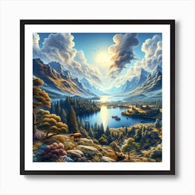 Lake In The Mountains Art Print