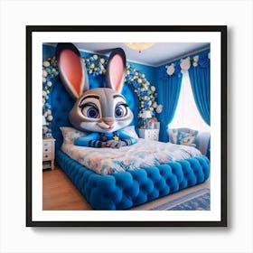 Bunny Bedroom Art Print