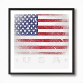 Usa American Flag 4th July Fourth Red White Blue Star Stripe Art Print