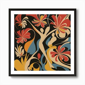 Dancers In Flowers Art Print