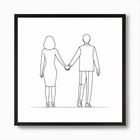 Couple Holding Hands Art Print