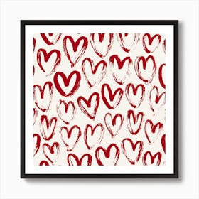 Red Hearts Art Print