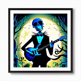 Skeleton Playing Guitar 1 Art Print