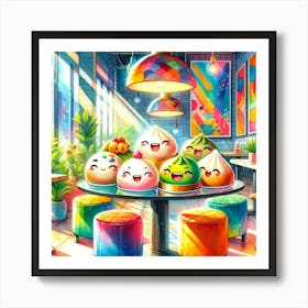 Cute Chinese Dim Sum Art Print