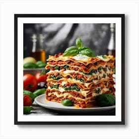 Lasagna On A Plate Art Print
