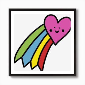 Rainbow Heart Cute Art Print