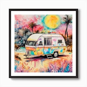 Happy Hippie Caravan Art Print