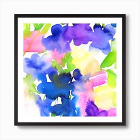 Watercolor Flowers with Inks Art Print