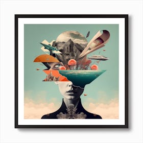 abstract head collage Art Print