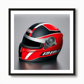 Red And Black Racing Helmet Art Print