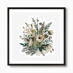 Wildflowers Bouquet Art Print