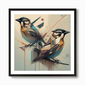 Sparrow On A Branch Art Print