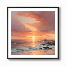 Sunset On The Beach 5 Art Print