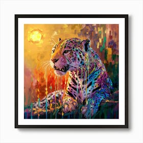 Leopard At Sunset Art Print