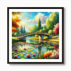 Bridge Over The Pond Art Print