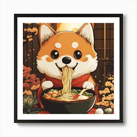 Korean Corgi Art Print