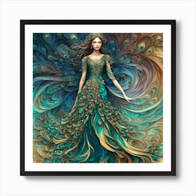 Lady Peacock Art Print