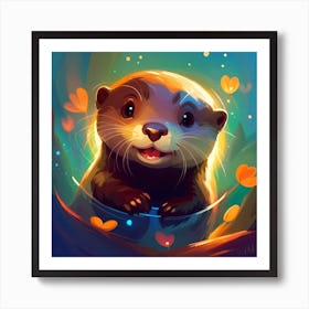 Cute Otter Art Print