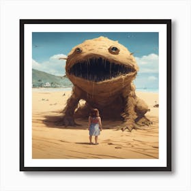 A Monster Under The Sand On A Beach (1) Art Print
