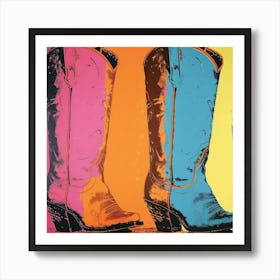 Cowboy Boots Pop Art 4 Art Print