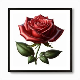 Rose on a white background Art Print