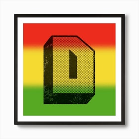 Reggae D Typography Album Cover Square Art Print