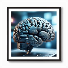 Brain On A Computer 6 Art Print