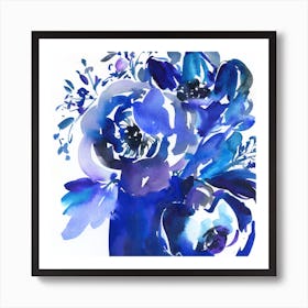 Blue Flowers In A Vase N.o 4 Art Print