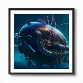 Submarine In The Ocean Art Print