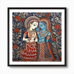Radha And Krishna 1 Art Print