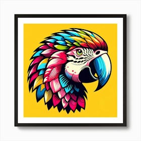 Colorful Parrot Head Art Print