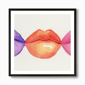 Watercolor Kisses Art Print