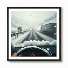 Snowy Road Art Print