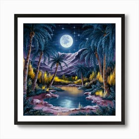 moonlit oasis 4 Art Print