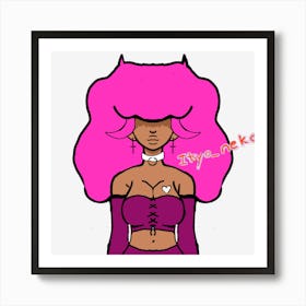 Alien afro girl v4 Art Print