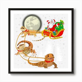 Funny Bearded Dragon Christmas For Reptile Lover Art Print