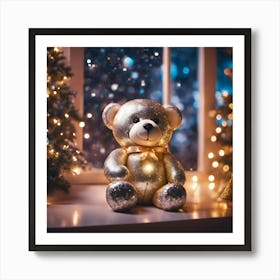 Christmas Teddy Bear Art Print