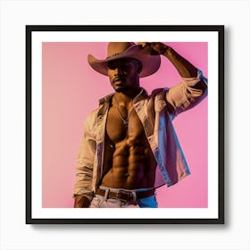 Bad Cowboy Posing 1 Art Print