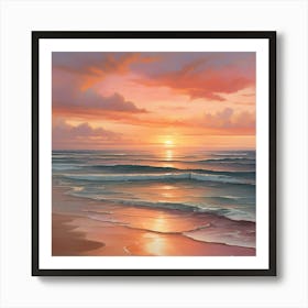 Sunset On The Beach 6 Art Print