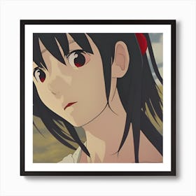 Girl With Red Eyes Art Print