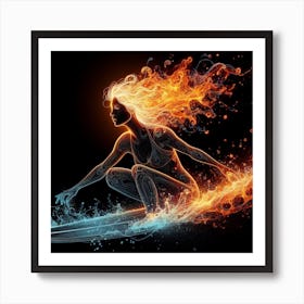 Fire Surfer Poster