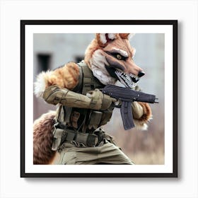 Fox With Ak47 Art Print