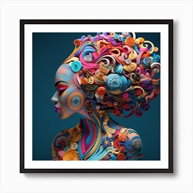 Abstract Portrait Of A Woman 2 Art Print