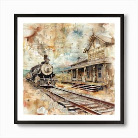 Vintage Steam Train 1 Art Print