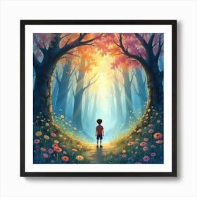 Boy In The Forest 2 Art Print