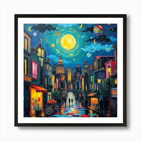 Night In city Art Print