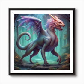 Dragon In The Woods Art Print