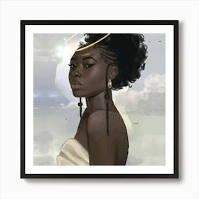 Black Girl With A Crown Art Print