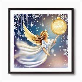 Angel Christmas Wallpaper 5 Art Print