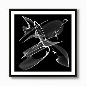 Gestural Wavy Smoke 4 Art Print